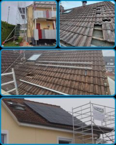 PV-Anlage mit Gerüst montiert