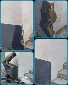 Reparatur eines Hausecks